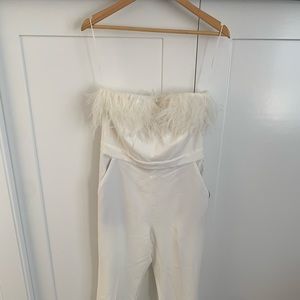 Saylor Janie BHLDN white feather jumpsuit